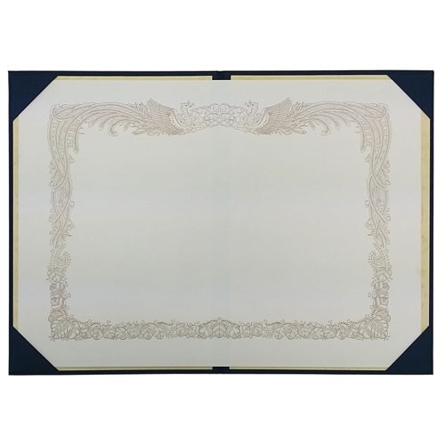 美濃商会　証書ファイル　布　Ａ４（全面Ａ３一枚用）　Ｂタイプ　紺　８２２２－０２　１セット（１０冊）6