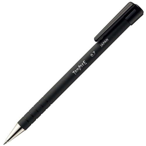 ＴＡＮＯＳＥＥ　ノック式油性ボールペン　ラバー軸　０．７ｍｍ　黒　１セット（１０本）1