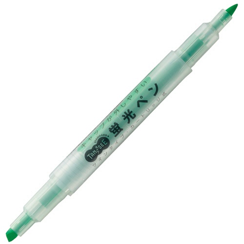 ＴＡＮＯＳＥＥ　キャップが外しやすい蛍光ペン　ツイン　緑　１セット（１０本）1