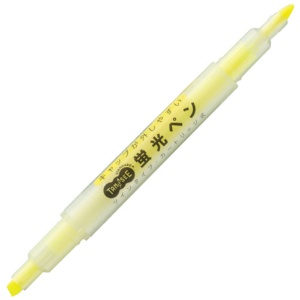 ＴＡＮＯＳＥＥ　キャップが外しやすい蛍光ペン　ツイン　黄　１セット（１０本）1