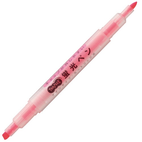 ＴＡＮＯＳＥＥ　キャップが外しやすい蛍光ペン　ツイン　ピンク　１セット（１０本）1