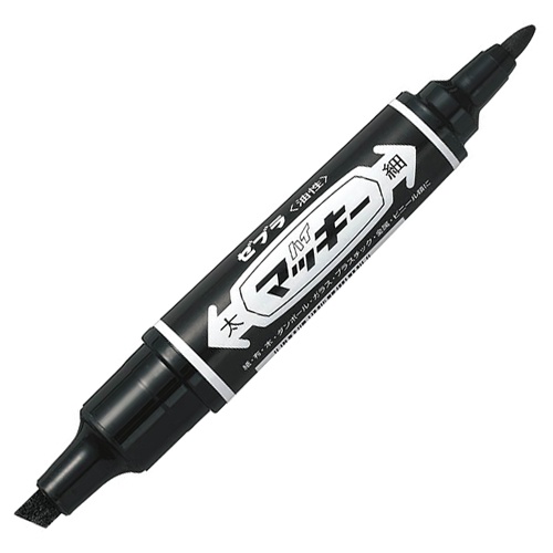 ゼブラ　油性マーカー　ハイマッキー　角芯太字＋丸芯細字　黒　ＭＯ－１５０－ＭＣ－ＢＫ　１セット（５０本）1