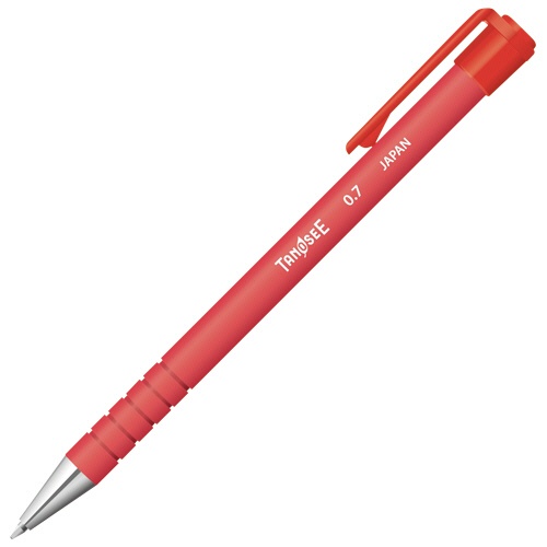 ＴＡＮＯＳＥＥ　ノック式油性ボールペン　ラバー軸　０．７ｍｍ　赤　１セット（１０本）1