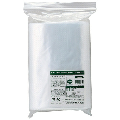 伊藤忠リーテイルリンク　チャック付ポリ袋　０．０４×１７０×２４０ｍｍ　ＣＨＢ４０－Ｈ　１セット（２０００枚：１００枚×２０パック）1