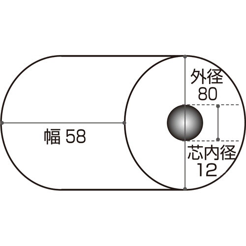 たのめーる】TANOSEE 感熱レジロール紙 ノーマル保存 幅58×直径80mm×長 