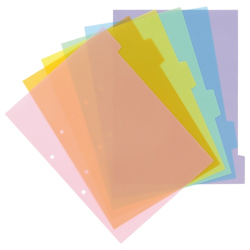 ＴＡＮＯＳＥＥ　インデックス（ＰＰ）　Ａ４タテ　２穴　６山　１セット（４０組：２組×２０パック）2