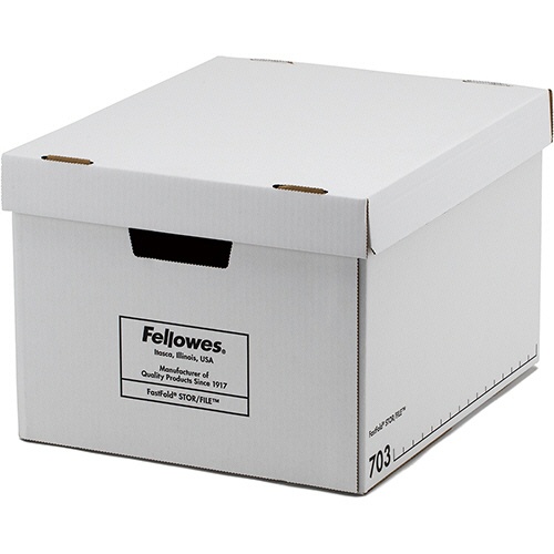 フェローズ　バンカーズボックス　７０３ｓボックス　Ａ４　ふた付　ホワイト／ブラック　１００５９０１　１セット（９個：３個×３パック）2