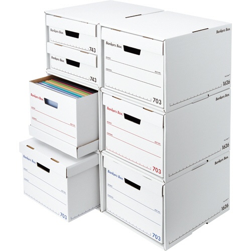 フェローズ　バンカーズボックス　７０３ｓボックス　Ａ４　ふた付　ホワイト／ブラック　１００５９０１　１セット（９個：３個×３パック）4