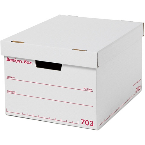 フェローズ　バンカーズボックス　７０３ｓボックス　Ａ４　ふた付　ホワイト／レッド　１００６３０１　１セット（９個：３個×３パック）1