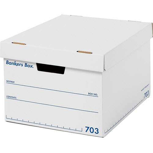 フェローズ　バンカーズボックス　７０３ｓボックス　Ａ４　ふた付　ホワイト／ブルー　１００６００１　１セット（９個：３個×３パック）1