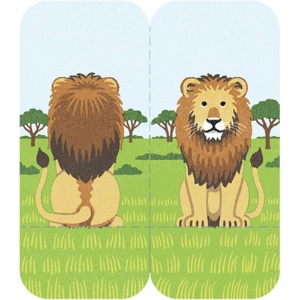 キングジム　フタマタフセン　イラストタイプ　Ｍサイズ　ライオン　３５６０－００６　１セット（５冊）1