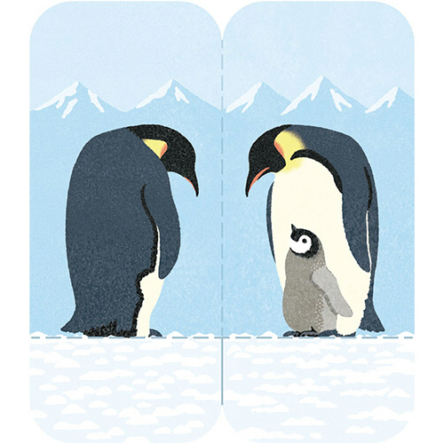 たのめーる キングジム フタマタフセン イラストタイプ Mサイズ ペンギン 3560 007 1セット 5冊 の通販