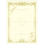 ササガワ　タカ印　スポーツ賞状用紙　Ａ４判　サッカー　ヨコ書用　１０－１８００　１セット（５０枚：１０枚×５パック）