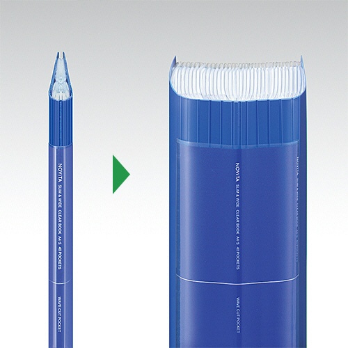 コクヨ　クリヤーブック（ノビータ）（ウェーブカットポケット・固定式）　Ａ４タテ　４０ポケット　背幅９～５０ｍｍ　黒　ラ－ＴＮ５７０Ｄ　１セット（１０冊）2