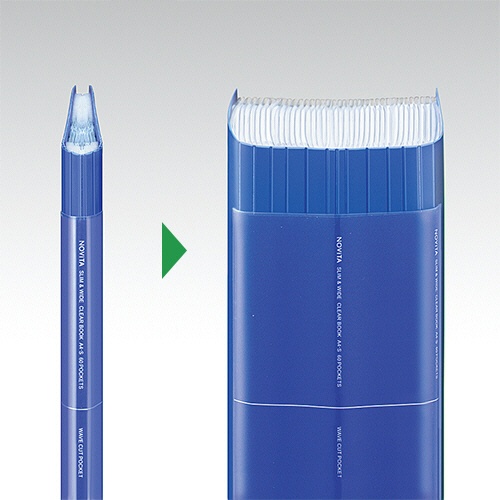 コクヨ　クリヤーブック（ノビータ）（ウェーブカットポケット・固定式）　Ａ４タテ　６０ポケット　背幅１２～６０ｍｍ　青　ラ－ＴＮ５８５Ｂ　１セット（１０冊）2