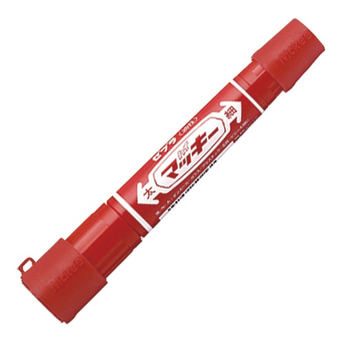ゼブラ　油性マーカー　ハイマッキー　角芯太字＋丸芯細字　キャップジャケット付　赤　Ｐ－ＭＯ－１５０－ＭＣ－ＲＪ　１セット（１０本）1