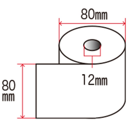 ＴＡＮＯＳＥＥ　ＦＳＣ認証　感熱レジロール紙　中保存　幅８０×直径８０ｍｍ×長さ６３ｍ　１セット（６０巻：３巻×２０パック）3