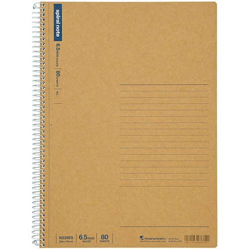 マルマン　スパイラルノート　ベーシック　Ｂ５　６．５ｍｍ罫　３２行　８０枚　Ｎ２３６ＥＳ　１セット（５冊）1