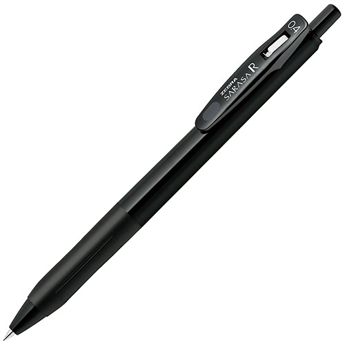 ゼブラ　ジェルボールペン　サラサＲ　０．４ｍｍ　黒　（軸色：黒）　ＪＪＳ２９－Ｒ１－ＢＫ１　１セット（１０本）1