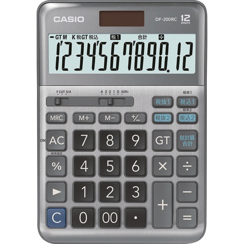 カシオ　軽減税率電卓　１２桁　デスクタイプ　ＤＦ－２００ＲＣ－Ｎ　１セット（３台）1