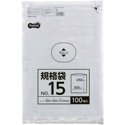 たのめーる】TANOSEE 規格袋 15号 0.02×300×450mm 1セット(1000枚:100