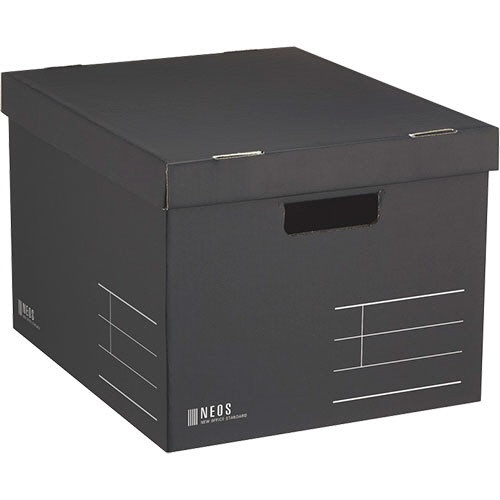 コクヨ　収納ボックス（ＮＥＯＳ）　Ｌサイズ　フタ付き　ブラック　Ａ４－ＮＥＬＢ－Ｄ　１セット（１０個）1