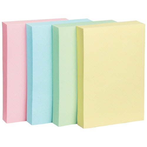 ＴＡＮＯＳＥＥ　ふせん　７５×５０ｍｍ　４色混色　１セット（５０冊：１０冊×５パック）1