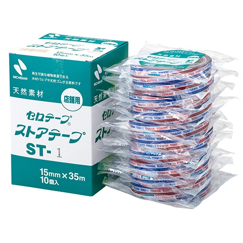 ニチバン　セロテープ　ストアテープ　大巻　１５ｍｍ×３５ｍ　三色旗　ＳＴ－１　１セット（１０巻）3