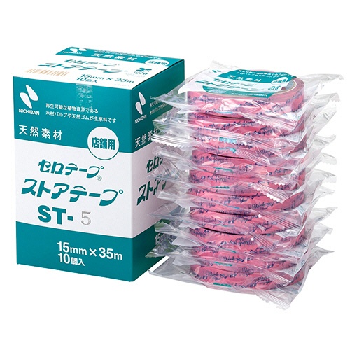 ニチバン　セロテープ　ストアテープ　大巻　１５ｍｍ×３５ｍ　花（ピンク）　ＳＴ－５　１セット（１０巻）3