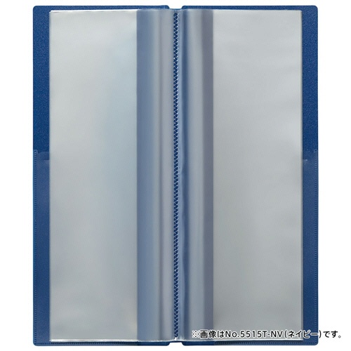 キングジム　クリアーファイル　ホッソ　Ａ４　二つ折り　見開き１５ポケット　黒　５５１５－ＢＫ　１セット（２冊）2