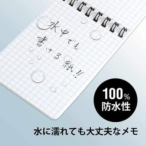 日本ノート　オキナ　プロジェクト耐水メモ　Ｂ７　５ｍｍ方眼　４０枚　ＰＷＢ７　１セット（５冊）2