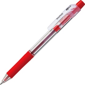 ＴＡＮＯＳＥＥ　ノック式油性ボールペン　ロング芯タイプ　０．５ｍｍ　赤　１セット（１０本）