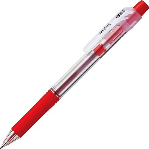 ＴＡＮＯＳＥＥ　ノック式油性ボールペン　ロング芯タイプ　０．５ｍｍ　赤　１セット（１０本）1