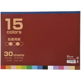 ハピラ　色画用紙　セミＢ４　１５色　３０枚　ＩＧ１５Ｂ４　１セット（１０冊）