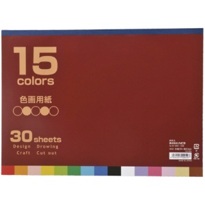 ハピラ　色画用紙　セミＢ４　１５色　３０枚　ＩＧ１５Ｂ４　１セット（１０冊）1