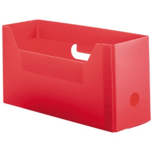 ＴＡＮＯＳＥＥ　ＰＰ製ボックスファイル（組み立て式）　Ａ４ヨコ　ショートサイズ　背幅１０３ｍｍ　レッド　１セット（１０個）1