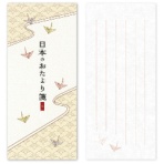 オキナ　小型便箋　日本のおたより箋　鶴　８２×１８６ｍｍ　縦５行　３０枚　ＬＰ３０５８　１セット（５冊）