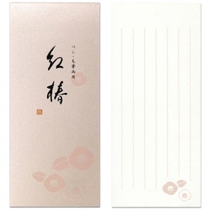 日本ノート　オキナ　小型便箋　紅椿　８２×１８６ｍｍ　縦６行　６０枚　ＬＰ３１８２　１セット（５冊）1