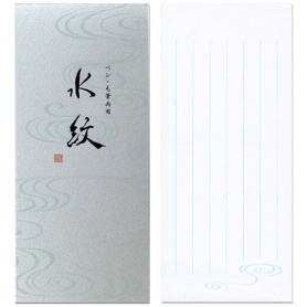 日本ノート　オキナ　小型便箋　水紋　８２×１８６ｍｍ　縦６行　６０枚　ＬＰ３１８４　１セット（５冊）