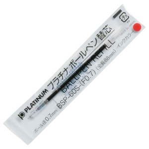 プラチナ　油性ボールペン替芯　０．７ｍｍ　赤　ダブルアクション用　ＢＳＰ－６０Ｓ－（Ｆ０．７）＃２　１セット（１０本）1
