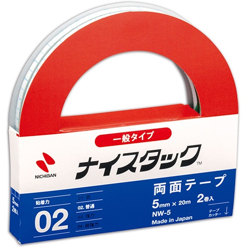 ニチバン　ナイスタック　再生紙両面テープ　大巻　５ｍｍ×２０ｍ　ＮＷ－５　１セット（２０巻：２巻×１０パック）1