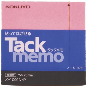 コクヨ　タックメモ（ノートタイプ）　正方形　７５×７５ｍｍ　ピンク　メ－１００１Ｎ－Ｐ　１セット（１０冊）1