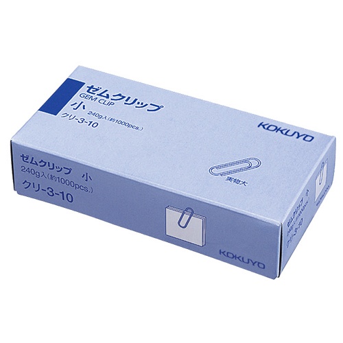コクヨ　ゼムクリップ　小　２３ｍｍ　クリ－３－１０　１セット（約４００００本：約１０００本×４０箱）1