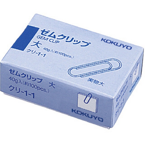 コクヨ　ゼムクリップ　大　２８ｍｍ　クリ－１－１　１セット（約２０００本：約１００本×２０箱）1