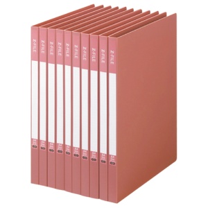 【たのめーる】TANOSEE Zファイル(再生PP表紙) A4タテ 100枚収容 背幅17mm ピンク 1セット(10冊)の通販