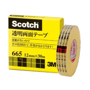３Ｍ　スコッチ　透明両面テープ　ライナーなし　小巻　１２ｍｍ×３０ｍ　６６５－１－１２　１セット（１０巻）1