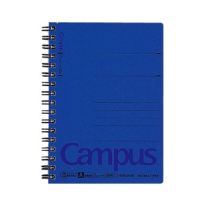 コクヨ　キャンパス　ツインリングノート（色厚表紙）　Ａ６　Ａ罫　５０枚　青　ス－Ｔ１５８Ａ－Ｂ　１セット（５冊）1