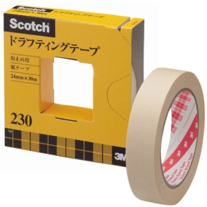 ３Ｍ　スコッチ　ドラフティングテープ　２３０　大巻　２４ｍｍ×３０ｍ　２３０－３－２４　１セット（５巻）1
