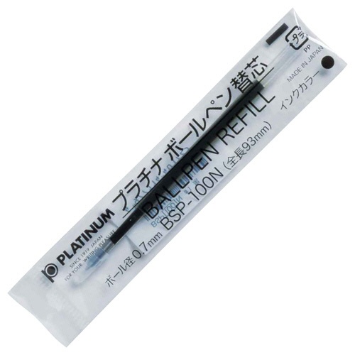 プラチナ　ボールペン替芯　０．７ｍｍ　黒　ＢＳＰ－１００Ｎ＃１　１セット（１０本）1