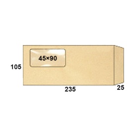 日本ノート　オキナ　マドアキ封筒　洋４　７０ｇ／ｍ2　クラフト　ＷＹ４－７１　１セット（１０００枚）